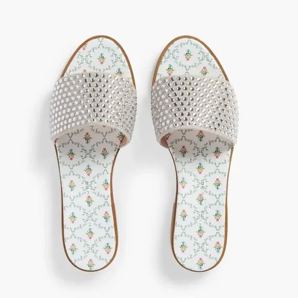 Hill House Silver Studded Slide Sandals - The City Slide - Picture 3 of 14